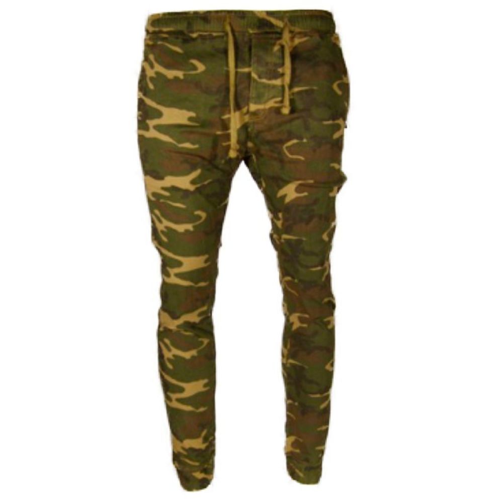 Men's Pants Drawstring Waist Straight Leg Relaxed Waist Casual Pants